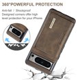 thumbnail image 5 of 2 In 1 Wallet Case Compatible with Google Pixel 9 Pro XL, Premium PU Leather Phone Case Back Cover Magnetic Detachable with Trifold Wallet Card Holder Pocket for Google Pixel 9 Pro XL, Coffee, 5 of 10