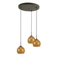 thumbnail image 3 of Woodbridge Lighting Drum 3-Light Fabric Cluster Pendant in Satin Nickel/Gray, 3 of 7