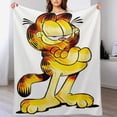 thumbnail image 1 of Manta de dibujos animados de Garfield, suave y acogedora manta de franela de felpa para todas las estaciones para niños y niñas, manta de vellón cálida y ligera para sofá cama o viaje de 60 x 50, 1 of 7