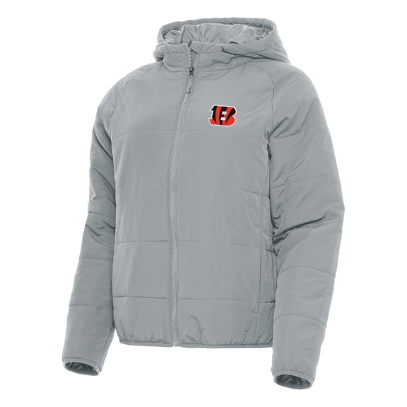 Women's Antigua Gray Cincinnati Bengals Universe Full-Zip Hoodie Jacket