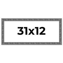 31x12 Frame Silver Black Rustic Sonoma Solid Wood Picture Frame | 1.5 Inch Moulding Width |