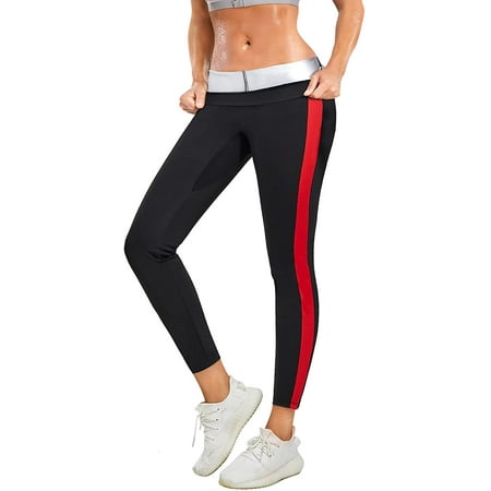

Junlan Sauna Sweat Pants for Women Thermo Slimming Compression Capris Mesh Crotch Workout Training Leggings(Black 3XL)