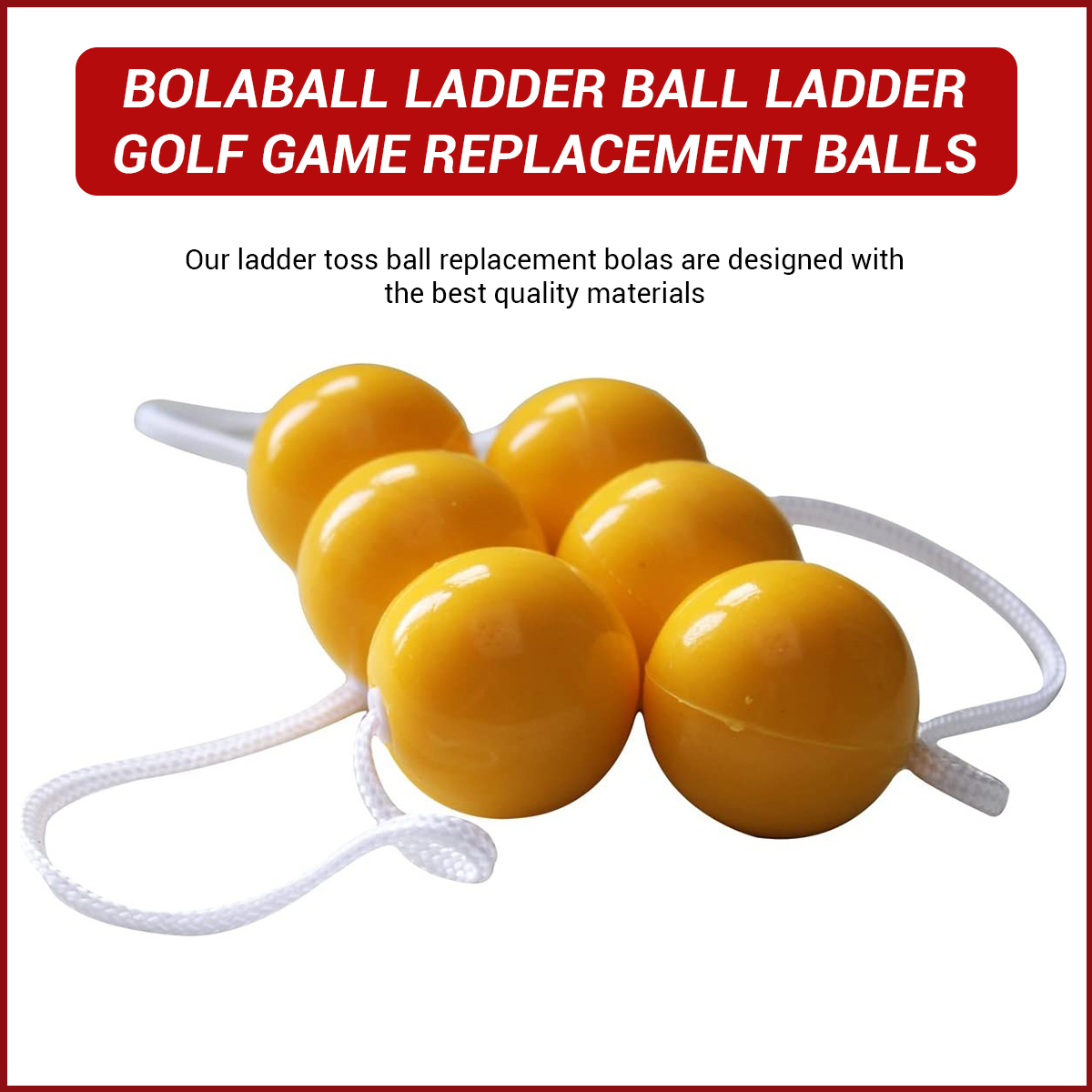 Ladder Toss Balls Replacement Indoor & Outdoor Game Set | Soft Golf balls safe for kids | Lawn Garden Outdoor Throwing Game | Accessory Pack Set of 3 Yellow Balls