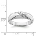 thumbnail image 5 of Solid 14k White Gold Diamond Men's Ring Band Size 9 (.126 cttw.), 5 of 6