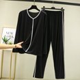 thumbnail image 3 of Fdfklak-Conjunto de pijama de 2 piezas para mujer, traje de noche de primavera y otoño, ropa de salón, pantalones de manga larga, conjunto de sueño, 2024, 3 of 5