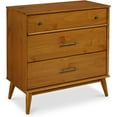 thumbnail image 2 of Camaflexi Mid-Century Solid Wood Dresser, Modern 3 Drawer Dresser for Bedroom, Castanho Finish, 2 of 9