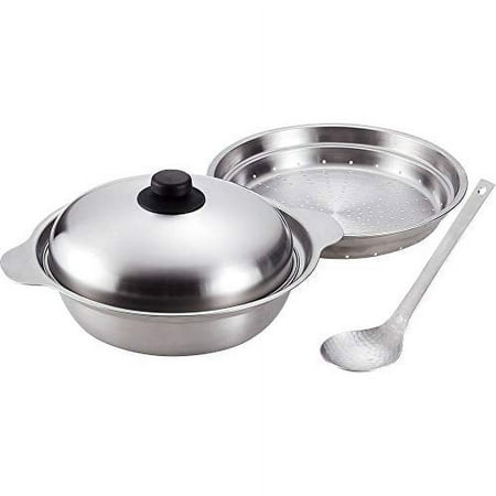 

Peace Fraise Tsubame Sanjo A discerning tool created by craftsmanship Stainless steel tabletop pot 26cm & steaming table / ladle set IH compatible Made in Japan Takumiya TY-031// Stainless steel