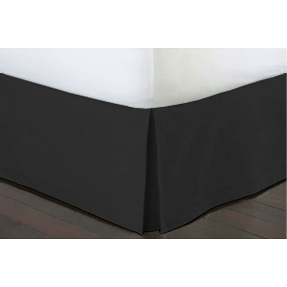 PLAIN COTTON BLACK BEDSKIRT TWIN SIZE