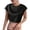 Black, variant on Womens Everyday Tonal Leopard Print Crop Top Cheetah Print Pattern Crewneck Short Sleeve Fitted Style Casual Summer Night Out Tee Tops