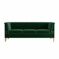 thumbnail image 4 of YYAo Modern Velvet Sofa Couch,&nbsp; Convertible Sectional Futon Sofa Bed for Living Room, Bedroom, Apartment, Green, 4 of 10