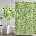 thumbnail image 4 of Vintage Green Shower Curtain Set - Standard 72" x 72" Washable Bathtub Curtain with 12 Hooks, Retro Botanical Abstract Art Waterproof Fabric Stall Shower Curtains for Bathroom/Bathtub Décor, 4 of 6