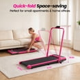 thumbnail image 4 of Walking Pad Treadmill with Handle Bar & 6% Adjustable Incline, Foldable Portable Treadmills for Home Office, Quiet Under Desk Treadmill, Pink, 4 of 11