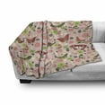 thumbnail image 3 of Nature Soft Flannel Fleece Throw Blanket, Butterflies Flowers Shamrocks Vibrant Botanical Inspirational Print, Cozy Plush for Indoor and Outdoor Use, 70" x 90", Lime Green Pale Pink, by Ambesonne, 3 of 6