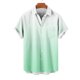 thumbnail image 4 of Blusa y camisa de manga corta con cuello vuelto para hombre, blusa informal de moda con cuello vuelto, estampado degradado, camisa de manga corta con botones, blusa de poliéster para hombre, 4 of 6