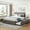 Light Gray + Upholstered, variant on [Luckynote]Upholstered Platform Bed with 2 Drawers and 1 Twin XL Trundle, Linen Fabric, Queen Size - Light Gray