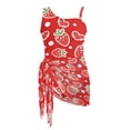 thumbnail image 6 of POLERO Cute Strawberry & Heart Print Girls' One-Piece Swimsuit with Mesh Cover Up Skirt - Quick Dry, Adjustable Straps for Beach & Pool Vacation (7-18 Years), 6 of 10