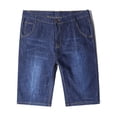 thumbnail image 7 of Migroa Jorts for Men Baggy Elastic Waist Pull on Denim Shorts Plus Size Straight Loose Jean Shorts Teen Boys Denim Jorts Blue L, 7 of 7