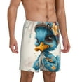 thumbnail image 2 of Kdxio Cute Sunflower Blue Duck Print Mens Sleep Shorts Bottoms Soft Comfy Pajama Wear Pants with Drawstring Pockets, 2 of 5