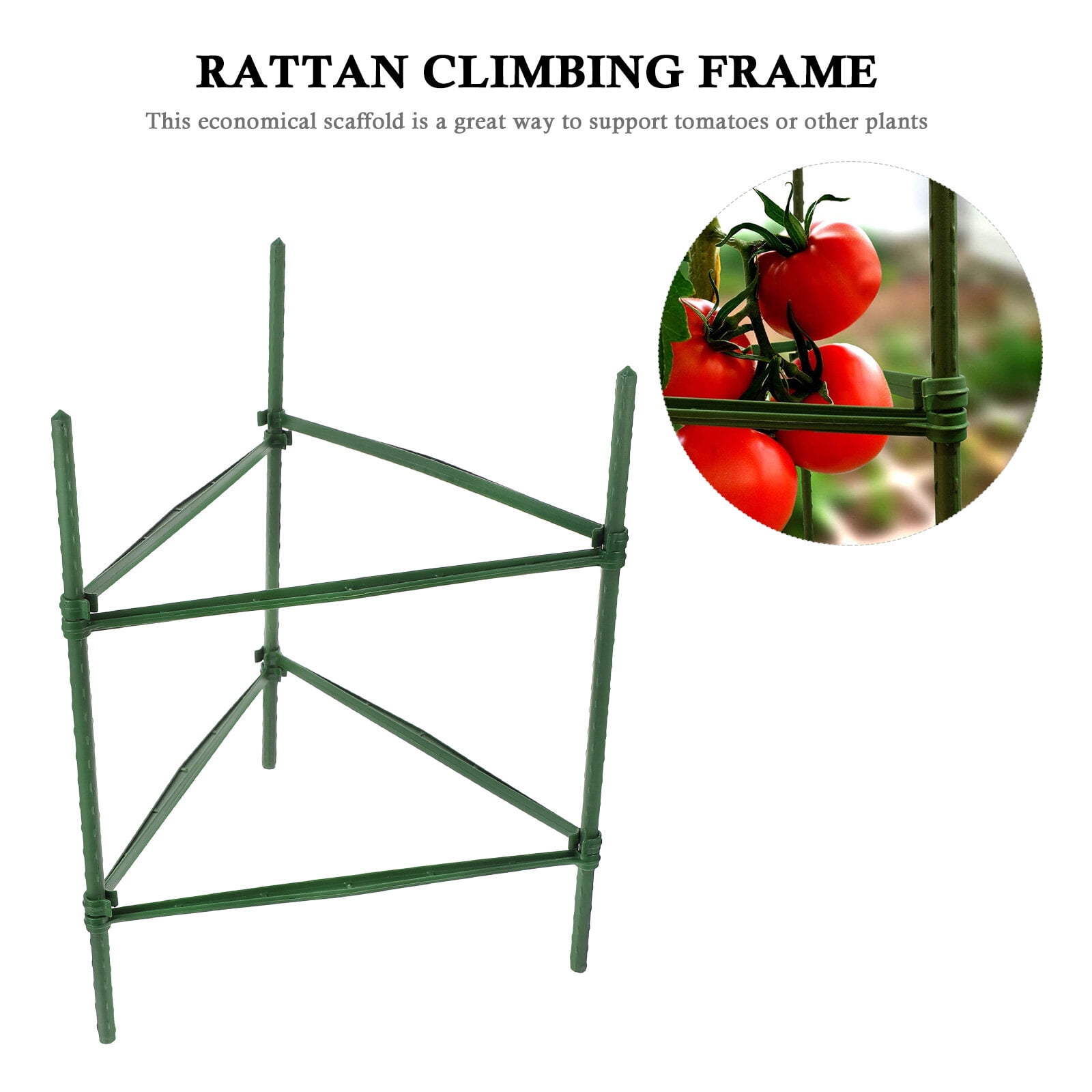 Worgeous  3 Sets Planter Support Cages Trellis Vine Indoor Plants Tomato Rack Green