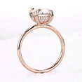 thumbnail image 4 of Cora Jewellery 10x8MM Oval Moissanite Engagement Ring For Women, Hidden Halo Ring, 10K Rose Gold, 4 of 7