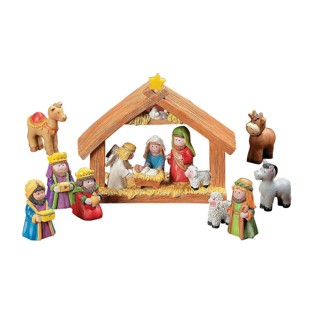 Mini Nativity Set Home Decor 9 Pieces