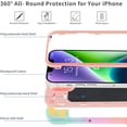 thumbnail image 3 of Compatible with iPhone 14 Plus Case 6.7 Inch with Ring Stand, Military Grade Drop Protection Full Body Rugged Heavy Duty Protective Cover for iPhone 14 Plus. (Rainbow Pink), 3 of 13