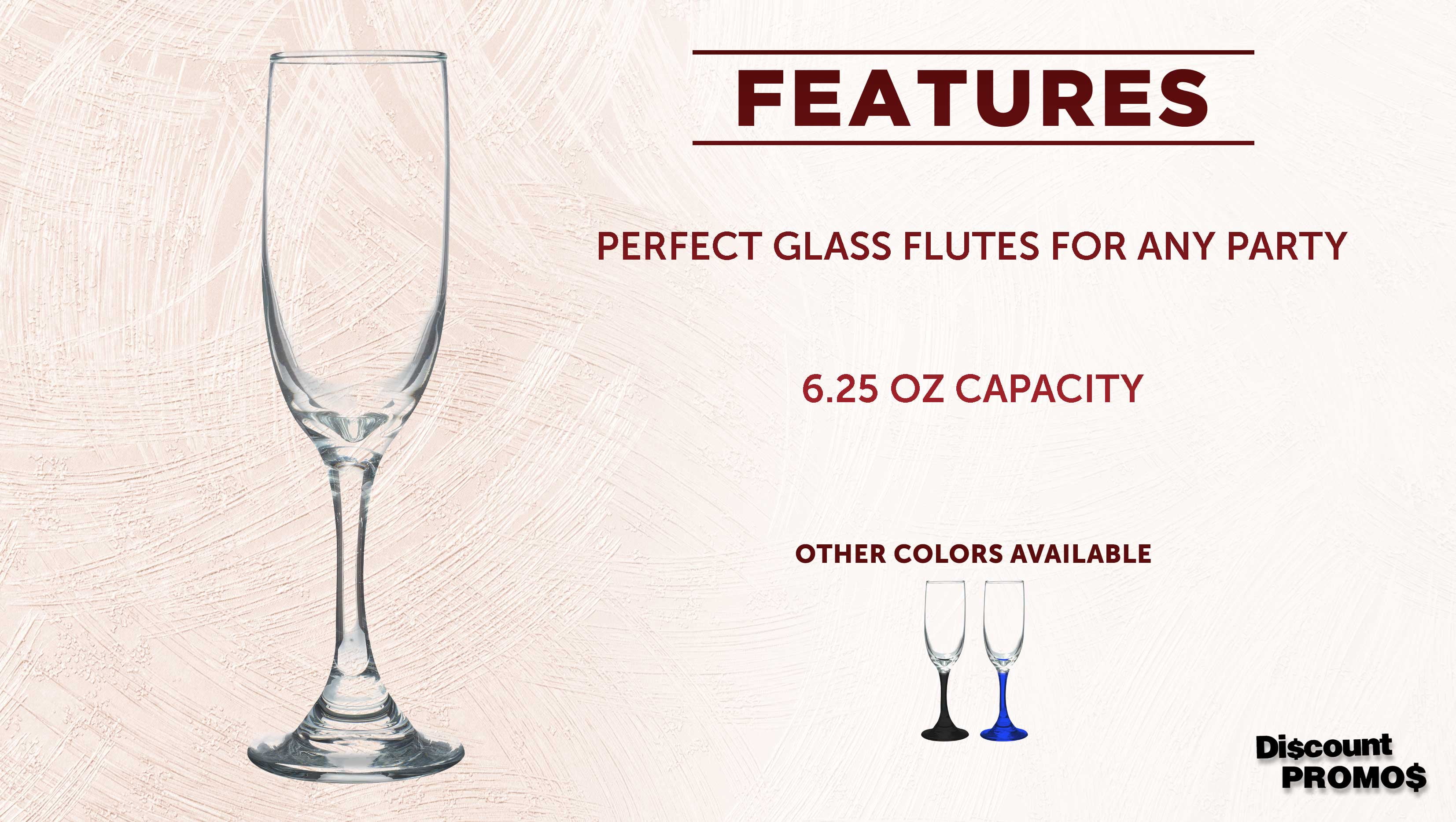 Champagne Flute 6.25 oz. Set of 10, Bulk Pack - Great for Cocktails, Weddings, Party Favors - Clear
