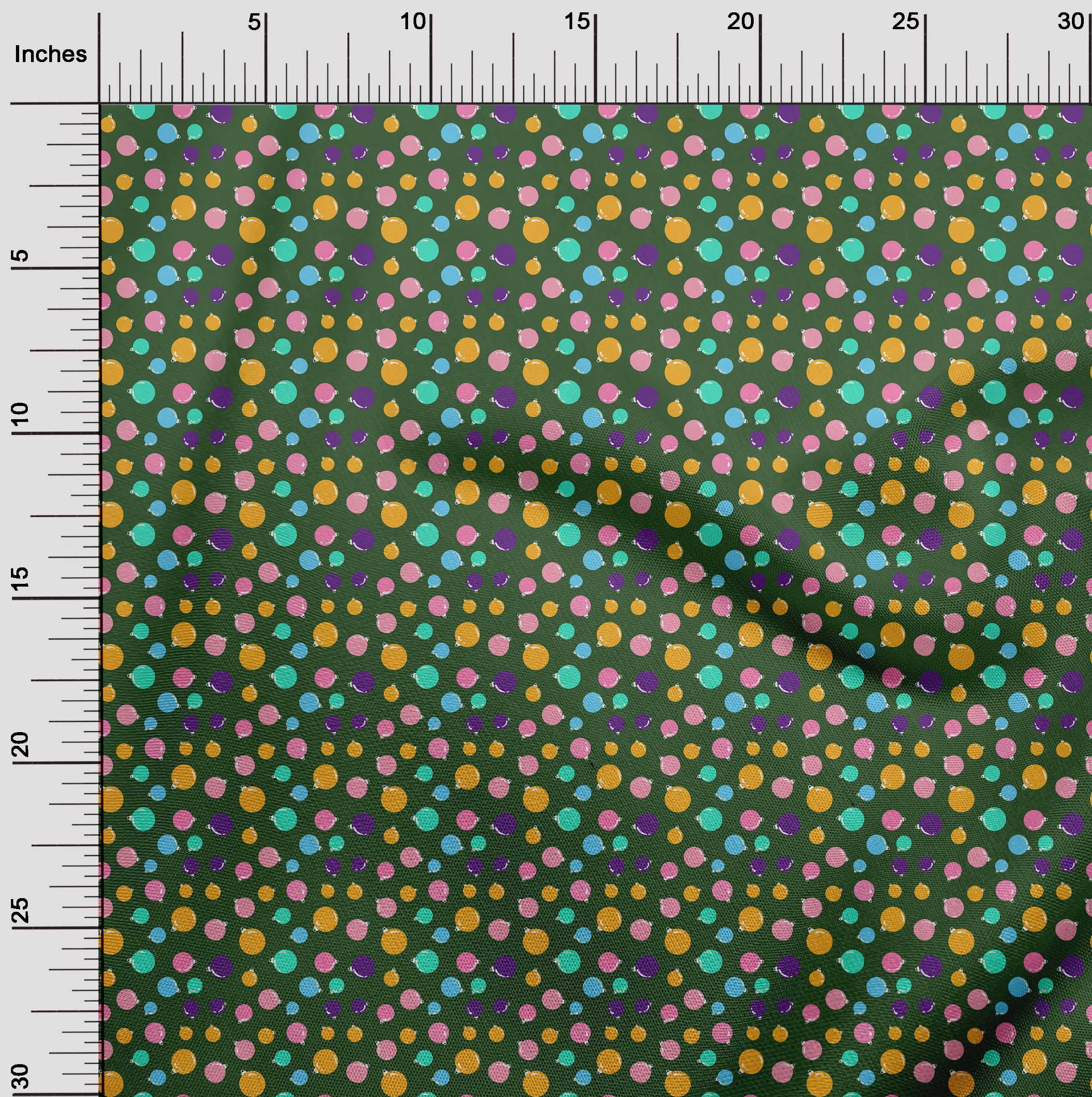 oneOone Polyester Spandex Green Fabric Christmas Sewing Material Print Fabric By The Yard 56 Inch Wide