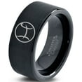thumbnail image 1 of Tungsten Tungsten Horoscope Pisces Band Ring 9mm Men Women Comfort Fit Black Flat Cut Brushed Polished, 1 of 4