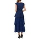 thumbnail image 3 of Vestido de encaje para mujer INSPIRE CHIC para invitada de boda, cóctel, noche, con volantes, mangas tipo capucha, vestido maxi en capas A-Line, M azul, 3 of 6