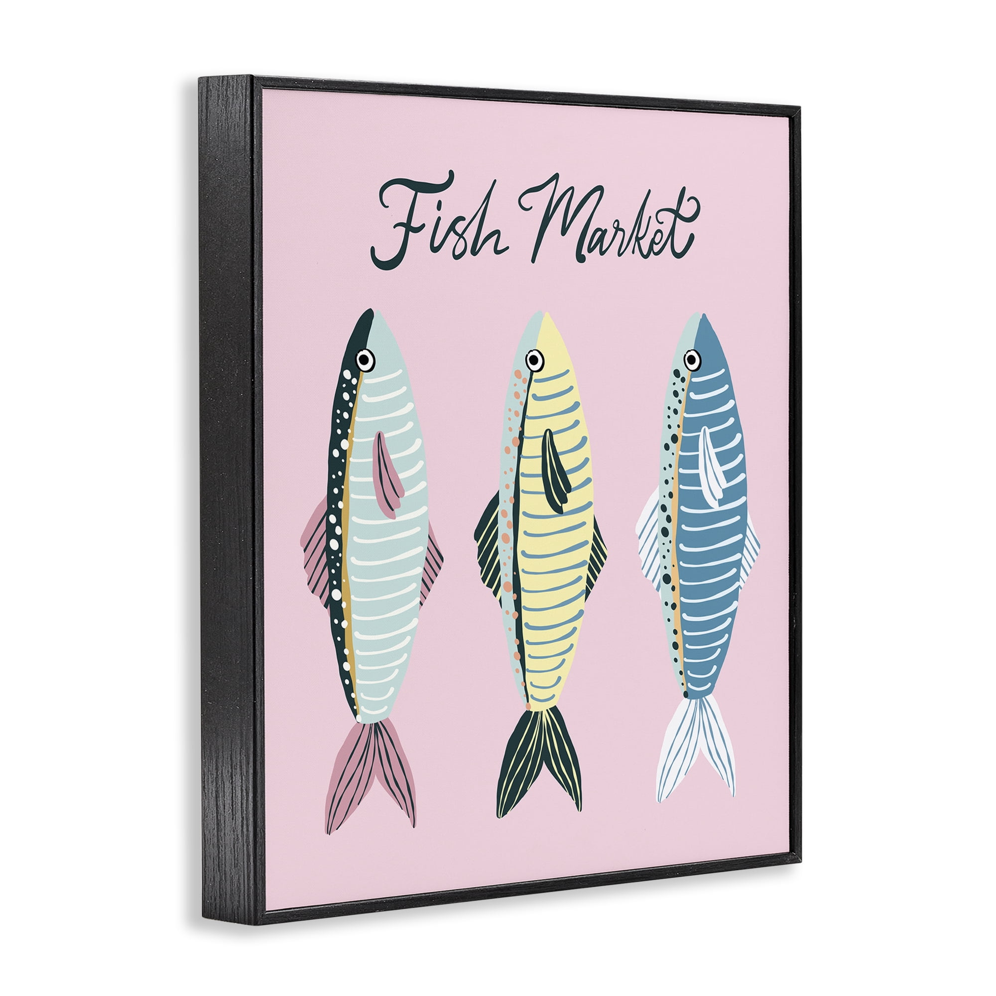Stupell Industries Quirky Coastal Fish Market Black Framed Giclee Art, design by Hey Bre! Creative Studio