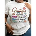 thumbnail image 2 of Camiseta con estampado de letras Quilters, manga corta, cuello redondo, informal, para verano y primavera, para mujer, para adultos, hombres, mujeres, adolescentes, jóvenes, deportiva, informal., 2 of 5