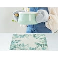 thumbnail image 3 of REGALWOVEN Farmhouse Placemats Set of 6 Linen Placemats for Dining Table Decor Indoor Outdoor Washable Kitchen Table Mat Wipe Clean Green 18*12in, 3 of 5