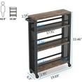 thumbnail image 7 of Tribesigns Slim Kitchen Cart,4 Tiers Storage Rolling Cart,Narrow Serving Trolley Cart on Wheels,Utility Cart with Handle for Small Space,Wood Cart with Wheels for Kitchen,Brown, 7 of 7