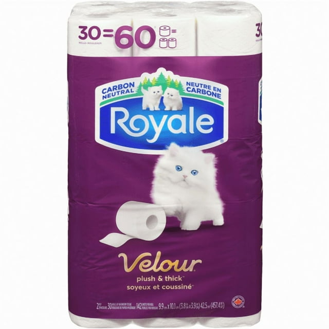 Velour Toilet Paper, 30 Equal 60 Rolls, 142 Bathroom Tissues per roll