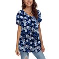 thumbnail image 2 of a.Jesdani Women's Plus Size Tunic Tops Casual Floral Blouses Short Sleeve Henley Shirts for Women M-4XL, 2 of 6