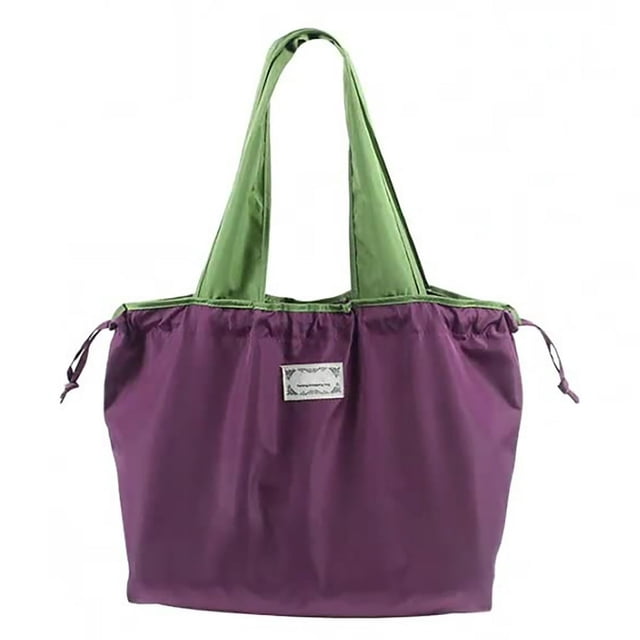 Drawstring Anti-slid Handle Shopping Bag Oxford Cloth Practical Large Capacity Shoulder Bag for Daily Use