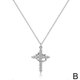 thumbnail image 1 of Paved Cross Rotated Crown Necklace, Diamond Cross Necklace, Cross Crown Pendant, 1 of 2