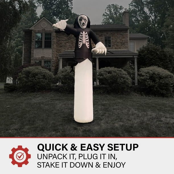 Haunted Hill Farm 12-Ft. Tall Pre-lit Inflatable Grim Reaper