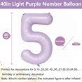 thumbnail image 2 of Fiesta de cumpleaños número 5 con globos numéricos de Yeodong, 40 cm, color morado, 2 of 6