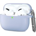 thumbnail image 1 of Compatible with AirPods Pro Case Protective Silicone Airpod Case Shockproof Cover Skin for Airpod Pro 2019 Charging Case, with Keychain, Lilac, 1 of 6