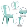 thumbnail image 2 of Mint Green Metal Indoor-Outdoor Stackable Chair, 2 of 9