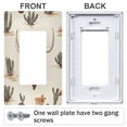 thumbnail image 3 of Yayeee Rocker Switch Wall Plate 3-Gang 6.5"x4.6" Home Decorative Outlet Cover, Beige Cowboy Pattern, 3 of 6