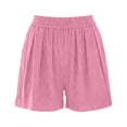 thumbnail image 6 of Oksale Summer Shorts for Women Casual Comfy Knit Shorts with Pockets Stretch Waisted Summer Clothes 2026 Pink 2XL, 6 of 7