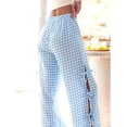 thumbnail image 6 of Womens Gingham Plaid Wide Leg Pants Y2k Lounge Pants Lace Up Loose Trousers S, 6 of 10