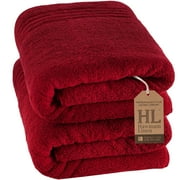 Jumbo Large Bath Sheets Towels 2 Pack Soft and Absorbent, 100% Cotton Towels (Burgundy, Bath Sheet)