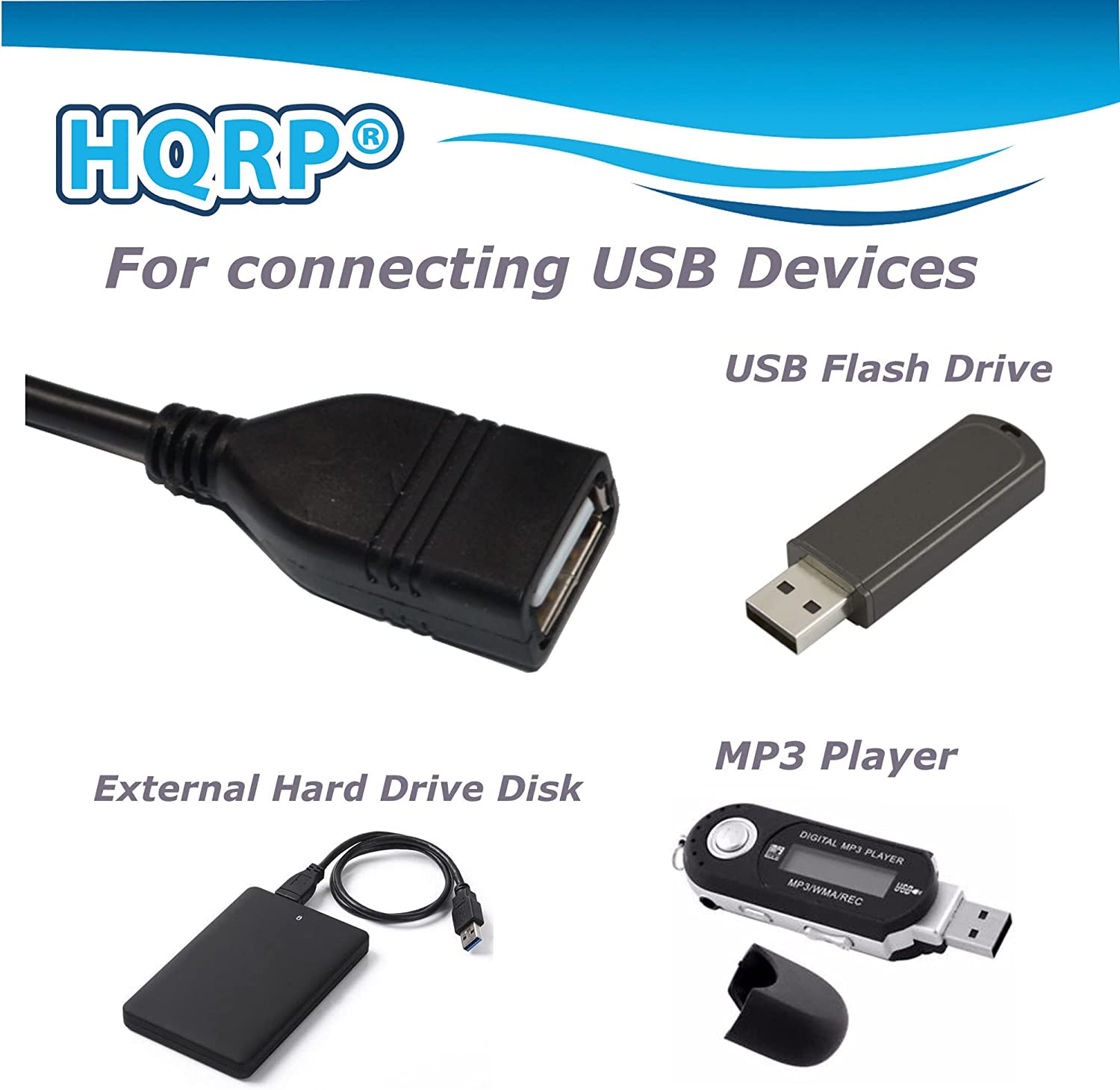 HQRP MDI MMI / USB Cable Adapter for VW Volkswagen CC 2012, Golf R MK6 / Golf Sportwagen MK6 2012 2013, Audio MP3 Music Interface Adapter - image 2 of 7