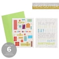 thumbnail image 2 of Glitter Birthday Card Assortment / 6 Cards With Lime Envelopes / Real Gold And Silver Glitter / 4 5/8" x 6 1/4" Folded Greeting Cards With Inside Verse / 2 Modern Designs, 2 of 6
