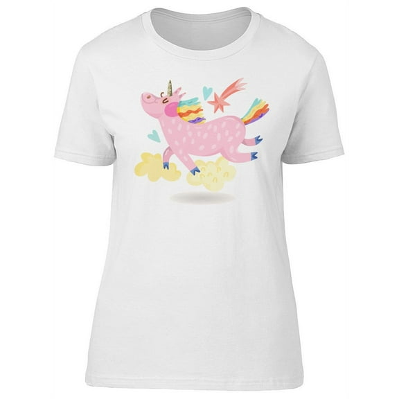 Cute Pink Lovely Magic Unicorn T-Shirt Women -Image by Shutterstock, Female XX-Large