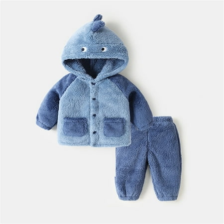 

WERYOUNG Toddler Child Kids Baby Boys Girls Cute Cartoon Long Sleeve Patchwork Blouse Tops Solid Color Pants Trousers Sleepwear Pajamas Outfit Set 2PCS Clothes Leisure Homewear